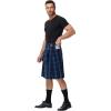 image:imageSCARLET DARKNESS Kilt for Men Scottish Tartan Kilt Celtic Traditional Kilts Black Blue Tartan M