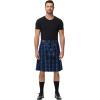 image:imageSCARLET DARKNESS Kilt for Men Scottish Tartan Kilt Celtic Traditional Kilts Black Blue Tartan M