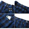 image:imageSCARLET DARKNESS Kilt for Men Scottish Tartan Kilt Celtic Traditional Kilts Black Blue Tartan M