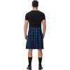 image:imageSCARLET DARKNESS Kilt for Men Scottish Tartan Kilt Celtic Traditional Kilts Black Blue Tartan M