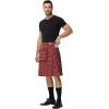 image:imageSCARLET DARKNESS Mens Kilt Tartan Scottish Traditional Highland Wedding Kilt Outfit Red Tartan XXL