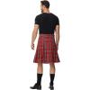 image:imageSCARLET DARKNESS Mens Kilt Tartan Scottish Traditional Highland Wedding Kilt Outfit Red Tartan XXL