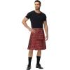 image:imageSCARLET DARKNESS Mens Kilt Tartan Scottish Traditional Highland Wedding Kilt Outfit Red Tartan XXL