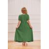 image:imageScarlet Darkness Girl Renaissance Dress Short Puff Sleeve Long Dresses Flower Girl Dress Size 714Dark Green