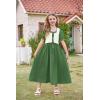 image:imageScarlet Darkness Girl Renaissance Dress Short Puff Sleeve Long Dresses Flower Girl Dress Size 714Dark Green