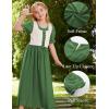 image:imageScarlet Darkness Girl Renaissance Dress Short Puff Sleeve Long Dresses Flower Girl Dress Size 714Dark Green