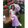 image:imageScarlet Darkness Girl Renaissance Dress Short Puff Sleeve Long Dresses Flower Girl Dress Size 714Purple