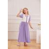 image:imageScarlet Darkness Girl Renaissance Dress Short Puff Sleeve Long Dresses Flower Girl Dress Size 714Purple
