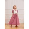 image:imageScarlet Darkness Girl Renaissance Dress Short Puff Sleeve Long Dresses Flower Girl Dress Size 714Rose Red