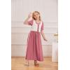 image:imageScarlet Darkness Girl Renaissance Dress Short Puff Sleeve Long Dresses Flower Girl Dress Size 714Rose Red