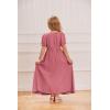 image:imageScarlet Darkness Girl Renaissance Dress Short Puff Sleeve Long Dresses Flower Girl Dress Size 714Rose Red