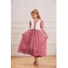image:imageScarlet Darkness Girl Renaissance Dress Short Puff Sleeve Long Dresses Flower Girl Dress Size 714Rose Red