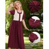 image:imageScarlet Darkness Girl Renaissance Dress Short Puff Sleeve Long Dresses Flower Girl Dress Size 714Wine