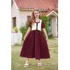 image:imageScarlet Darkness Girl Renaissance Dress Short Puff Sleeve Long Dresses Flower Girl Dress Size 714Wine