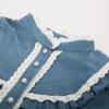image:imageScarlet Darkness Girls Dresses Long Sleeve Casual High Neck Girl Dress Children Kids Ruffle Trim OutfitBlue