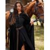 image:imageScarlet Darkness Renaissance Velvet Hooded Cape Medieval Witch Cloak Hobbit Costume for Women MenBlack