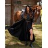 image:imageScarlet Darkness Renaissance Velvet Hooded Cape Medieval Witch Cloak Hobbit Costume for Women MenBlack
