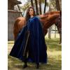 image:imageScarlet Darkness Renaissance Velvet Hooded Cape Medieval Witch Cloak Hobbit Costume for Women MenBlue