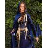 image:imageScarlet Darkness Renaissance Velvet Hooded Cape Medieval Witch Cloak Hobbit Costume for Women MenBlue