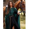 image:imageScarlet Darkness Renaissance Velvet Hooded Cape Medieval Witch Cloak Hobbit Costume for Women MenGreen