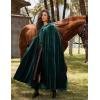 image:imageScarlet Darkness Renaissance Velvet Hooded Cape Medieval Witch Cloak Hobbit Costume for Women MenGreen