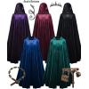 image:imageScarlet Darkness Renaissance Velvet Hooded Cape Medieval Witch Cloak Hobbit Costume for Women MenPurple