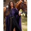 image:imageScarlet Darkness Renaissance Velvet Hooded Cape Medieval Witch Cloak Hobbit Costume for Women MenPurple
