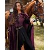 image:imageScarlet Darkness Renaissance Velvet Hooded Cape Medieval Witch Cloak Hobbit Costume for Women MenWine
