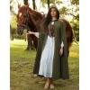 image:imageScarlet Darkness Women Renaissance Hooded Cape Medieval Cloak Hobbit Halloween CostumeOlive Green