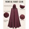 image:imageScarlet Darkness Women Renaissance Hooded Cape Medieval Cloak Hobbit Halloween CostumeWine