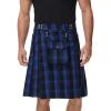 image:imageSCARLET DARKNESS Kilt for Men Scottish Tartan Kilt Celtic Traditional Kilts Black Blue Tartan M