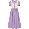 image:imageScarlet Darkness Girl Renaissance Dress Short Puff Sleeve Long Dresses Flower Girl Dress Size 714Purple