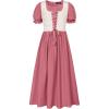 image:imageScarlet Darkness Girl Renaissance Dress Short Puff Sleeve Long Dresses Flower Girl Dress Size 714Rose Red