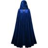 image:imageScarlet Darkness Renaissance Velvet Hooded Cape Medieval Witch Cloak Hobbit Costume for Women MenBlue