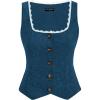 image:imageScarlet Darkness Women Renaissance Corset Vintage Button Down Corduroy Pirate Waistcoat VestSky Blue