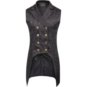 image:imagePaul Jones Mens Gothic Steampunk Double Breasted Vest Brocade Waistcoat