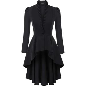 image:imageScarlet Darkness Steampunk Gothic Long Jacket Women Renaissance Costume Pirate CoatBlack