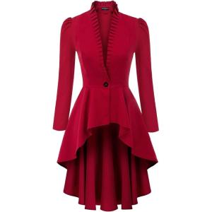 image:imageScarlet Darkness Steampunk Gothic Long Jacket Women Renaissance Costume Pirate CoatRed