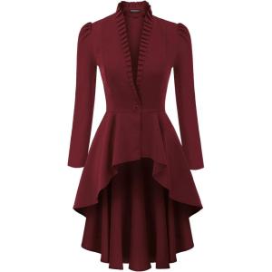 image:imageScarlet Darkness Steampunk Gothic Long Jacket Women Renaissance Costume Pirate CoatWine Red