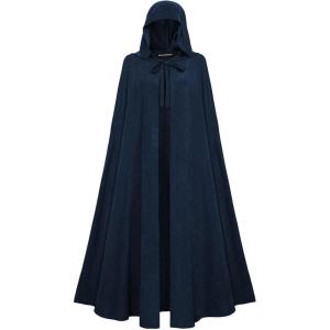 image:imageScarlet Darkness Women Renaissance Hooded Cape Medieval Cloak Hobbit Halloween CostumeMidnight Navy