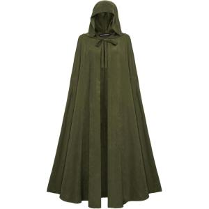 image:imageScarlet Darkness Women Renaissance Hooded Cape Medieval Cloak Hobbit Halloween CostumeOlive Green