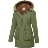 image:imageGRACE KARIN Womens Winter Coats Fleece Parkas Anoraks Hooded Military Jacket CoatsArmy Green