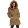 image:imageGRACE KARIN Womens Winter Coats Fleece Parkas Anoraks Hooded Military Jacket CoatsCamel