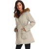 image:imageGRACE KARIN Womens Winter Coats Fleece Parkas Anoraks Hooded Military Jacket CoatsGray Apricot