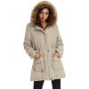 image:imageGRACE KARIN Womens Winter Coats Fleece Parkas Anoraks Hooded Military Jacket CoatsGray Apricot