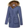 image:imageGRACE KARIN Womens Winter Coats Fleece Parkas Anoraks Hooded Military Jacket CoatsNavy Blue