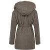 image:imageGRACE KARIN Womens Winter Coats Fleece Parkas Anoraks Hooded Military Jacket CoatsNutmeg