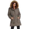 image:imageGRACE KARIN Womens Winter Coats Fleece Parkas Anoraks Hooded Military Jacket CoatsNutmeg