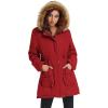 image:imageGRACE KARIN Womens Winter Coats Fleece Parkas Anoraks Hooded Military Jacket CoatsStrong Red