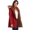 image:imageGRACE KARIN Womens Winter Coats Fleece Parkas Anoraks Hooded Military Jacket CoatsStrong Red